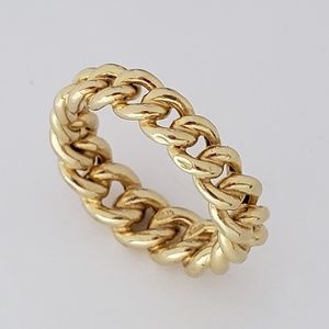 14K Yellow Gold Italy Braided Band Ring Size 7